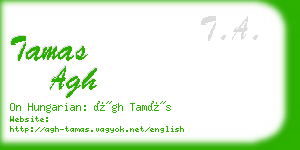 tamas agh business card